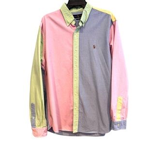 Ralph Lauren Pastel Colorblock Oxford Shirt Size XL